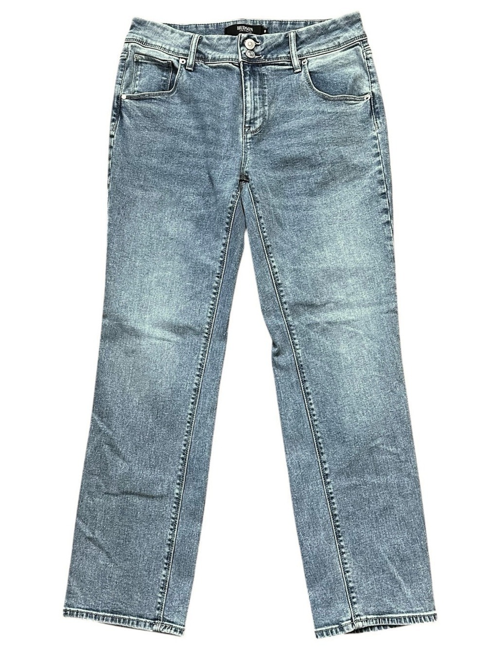 Hudson Mid-Rise Slim Straight Leg Jeans Blue Stretch Denim Size 8